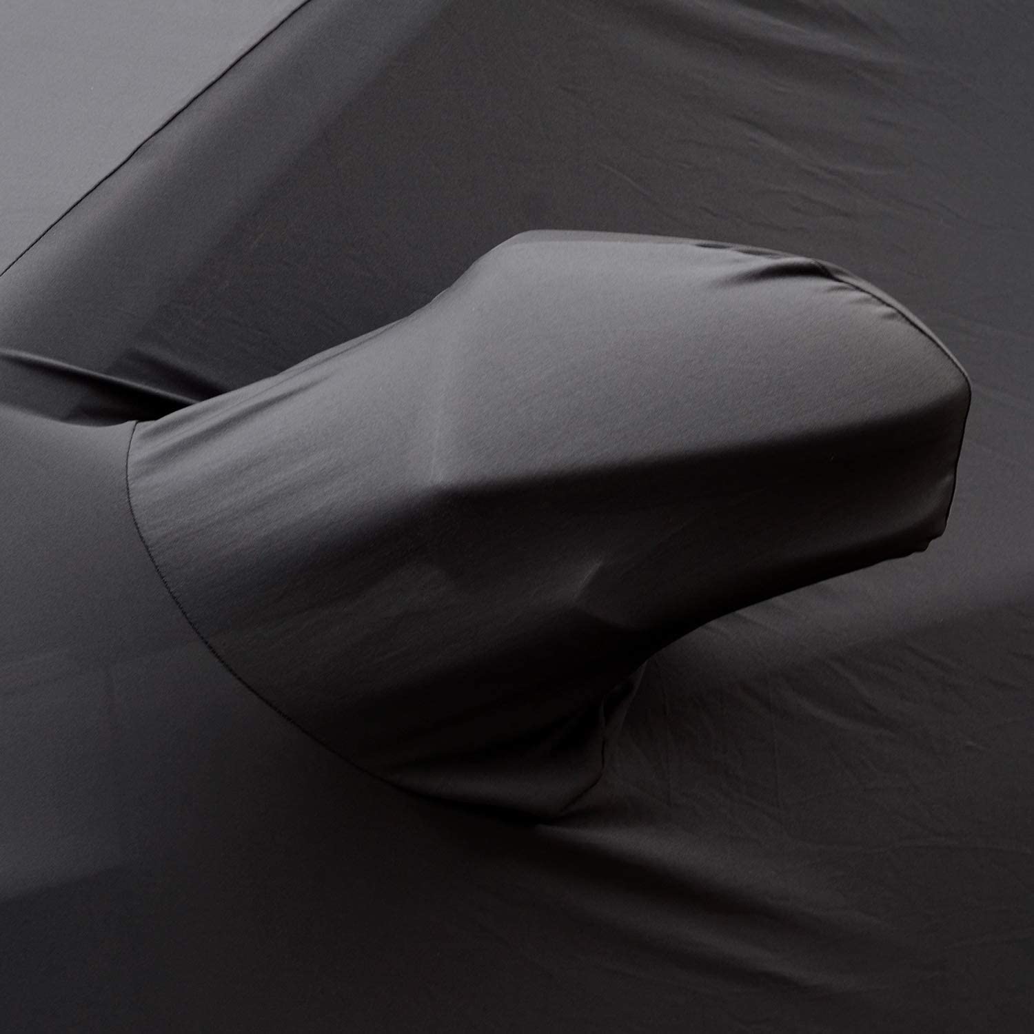 Fleece-lined interior of an indoor car cover showing soft paintwork protection layer
